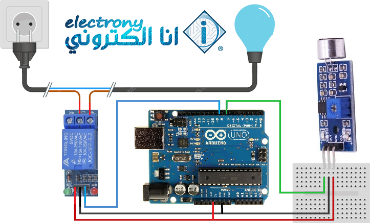 Wiring-Sound-Sensor-and-Relay-with-Arduino
