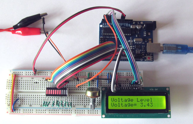 Battery-Voltage-Indicator-using-Arduino-and-LED-Bar-Graph