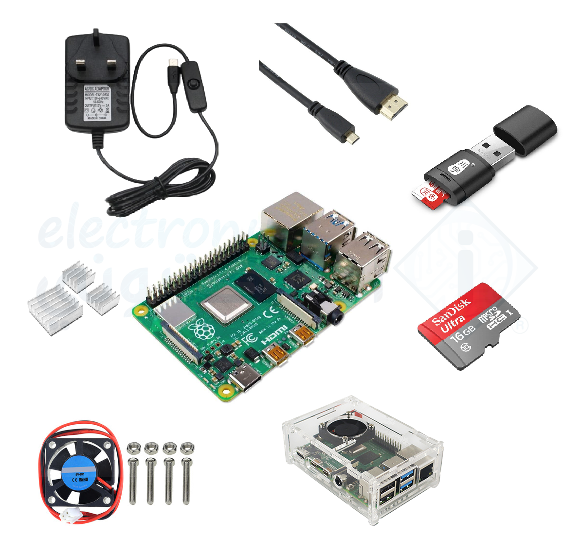 Raspberry Pi Model B with GB RAM ielectrony Starter Kit V1 – ielectrony